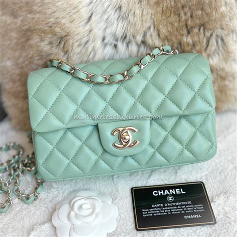 mint green chanel bag|green Chanel handbags sale.